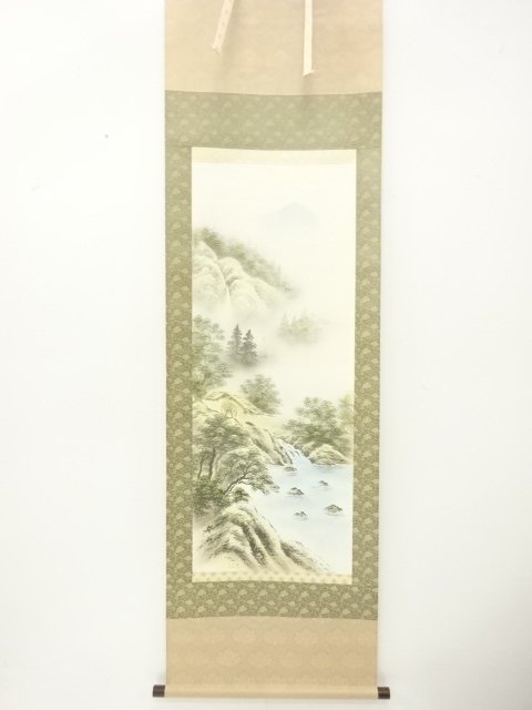 JAPANESE COLLECTIBLE / HANGING SCROLL SILK / COLORED LANDSCAPES BY SUZ